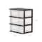 IRIS® 29qt. Black & Clear Wide 3-Drawer Chests, 2ct.